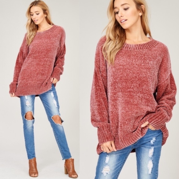 KELSEY Buttery Soft Sweater - ROSE - Picture 3 of 4